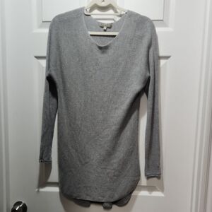 Joan Vass Women's V-Neck Gray Sweater